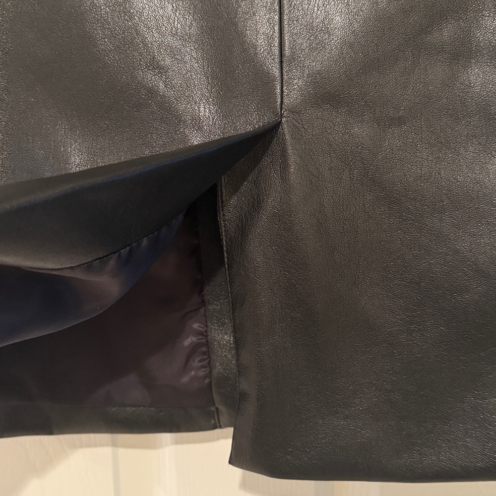 Zara Black Faux Leather Blazer Small - Picture 10 of 12
